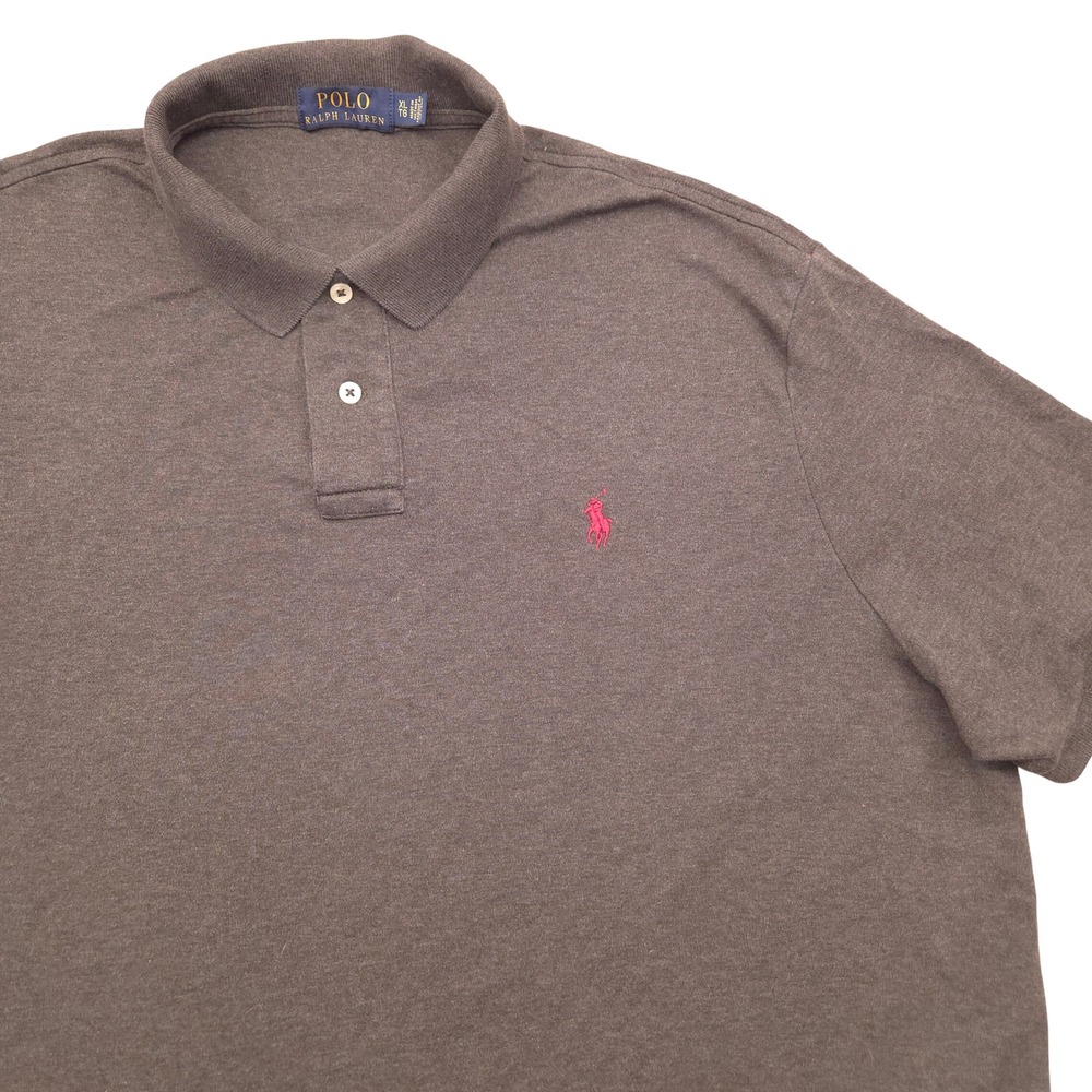 Polo Ralph Lauren Classic Fit Heather Gray Cotton Polo Shirt Men XL‎